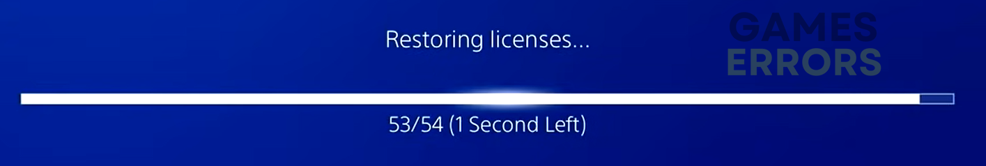 ps4 restoring licenses process