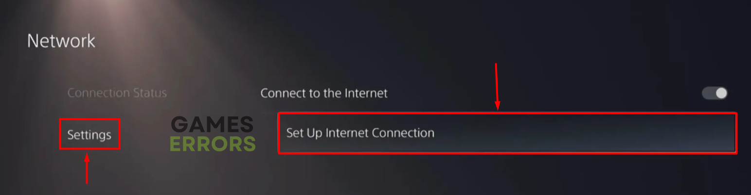 ps5 settings set up internet connection