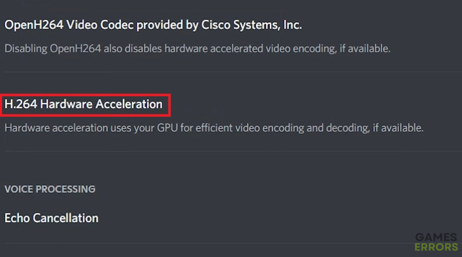 The Hardware Acceleration option Game Crashes When Streaming on Discord