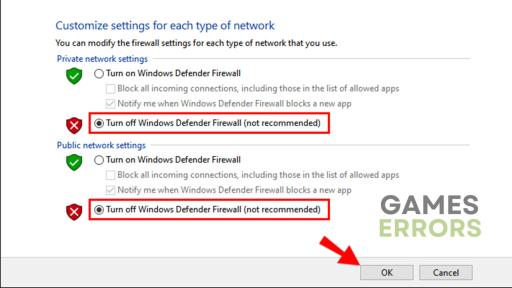 Turning off Windows Firewall and Antivirus