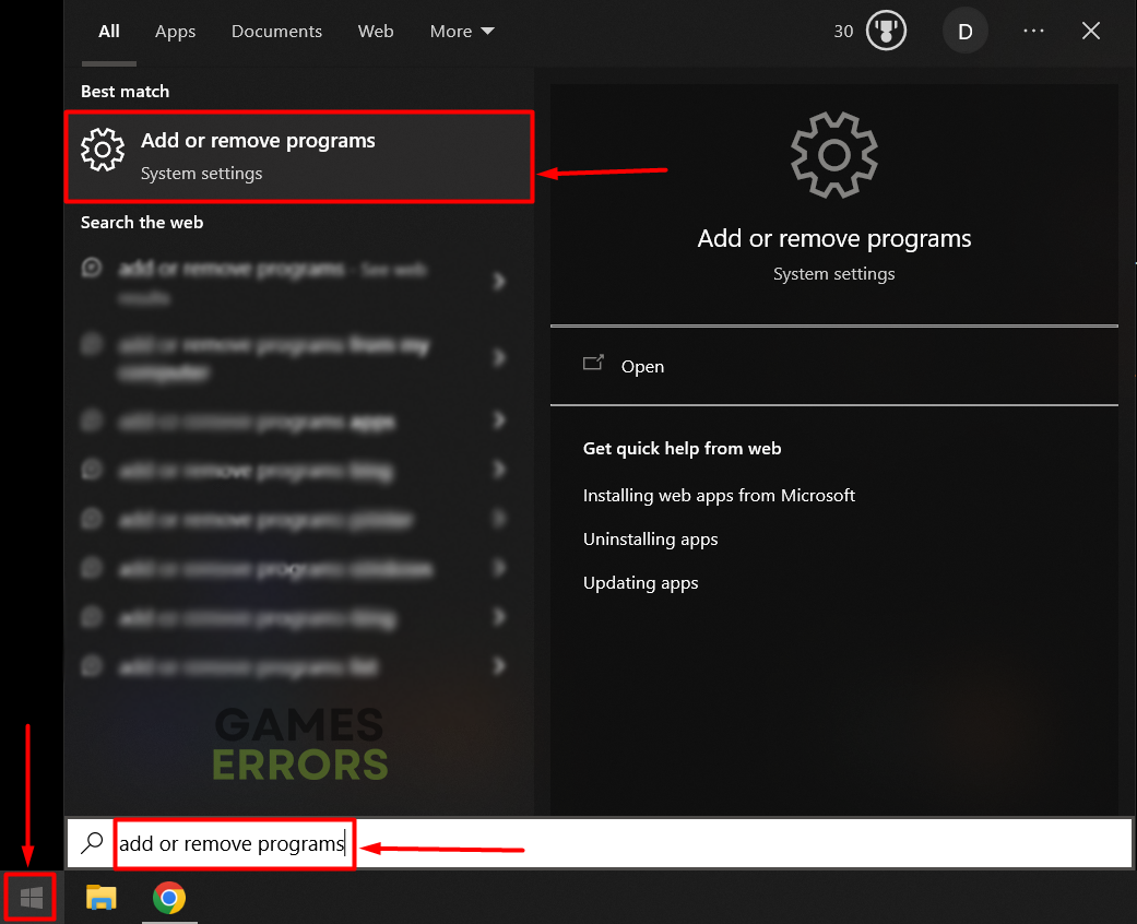 add or remove programs windows