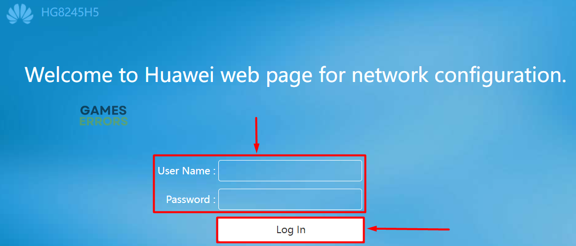huawei web page username password