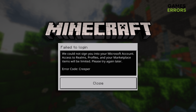 Minecraft error code Creeper