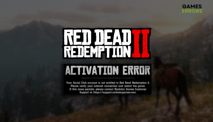 RDR2 activation error