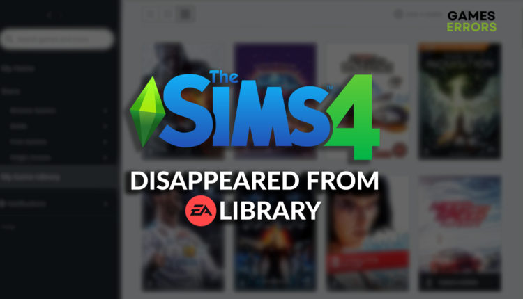 Sims 4 disappeared from EA library