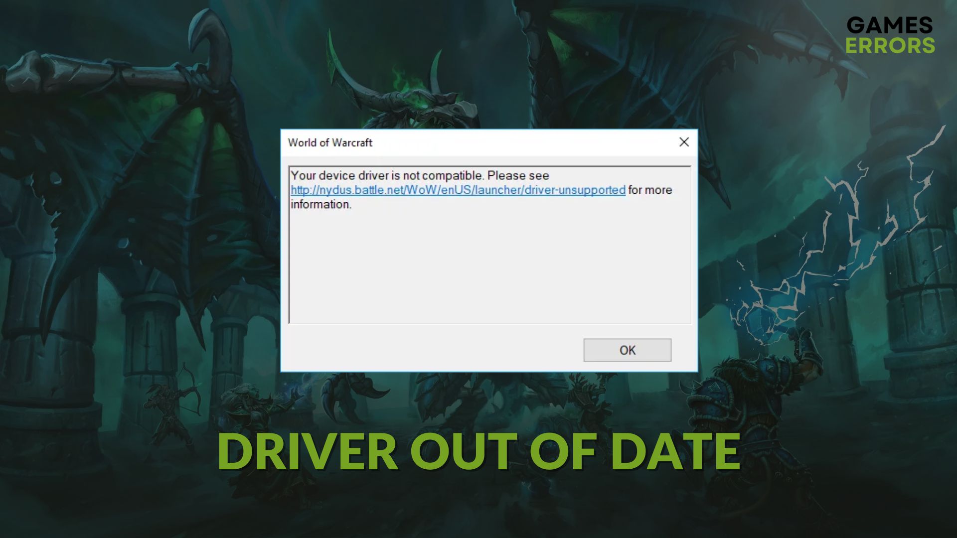 how to fix wow driver out of date