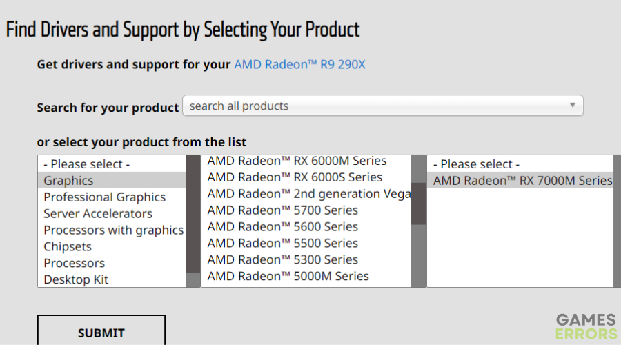 AMD Graphics selection how to rollback gpu driver