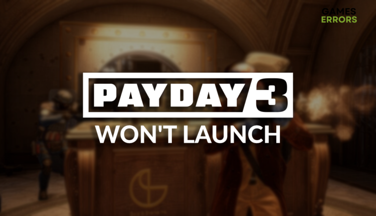Payday 3 wont launch