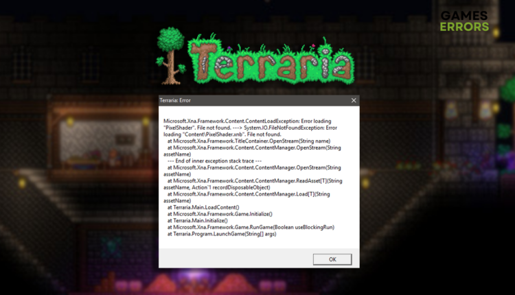 Terraria Error Loading Pixel Shader