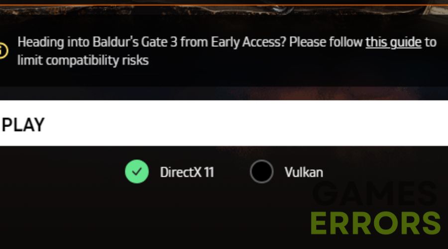 Baldur's Gate 3 API settings