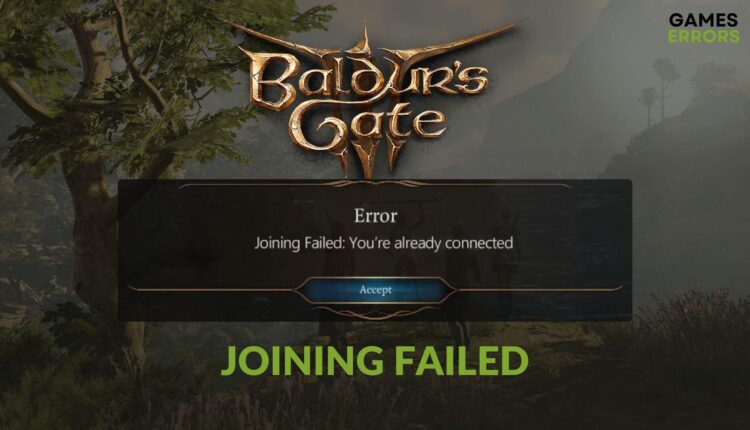 troubleshoot Baldur's Gate 3 Joining failed