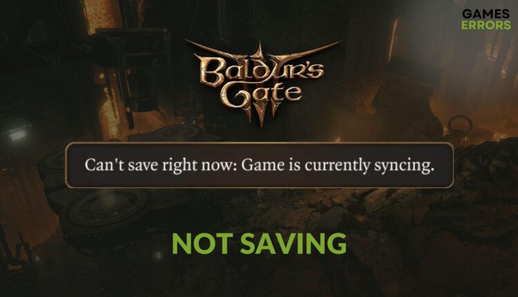fix Baldur's Gate 3 not saving