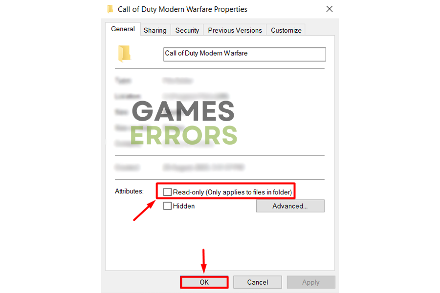 cod mw properties read only disable