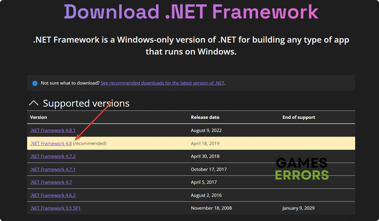 downloading .net framework