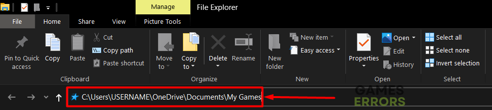 file exlorer my games