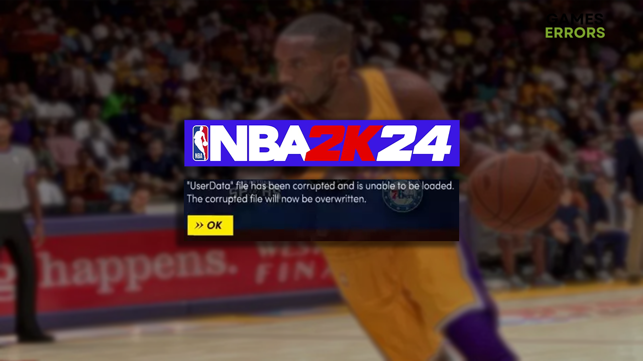 NBA 2K24 UserData corruption error
