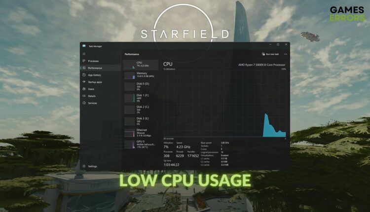 fix starfield low cpu usage