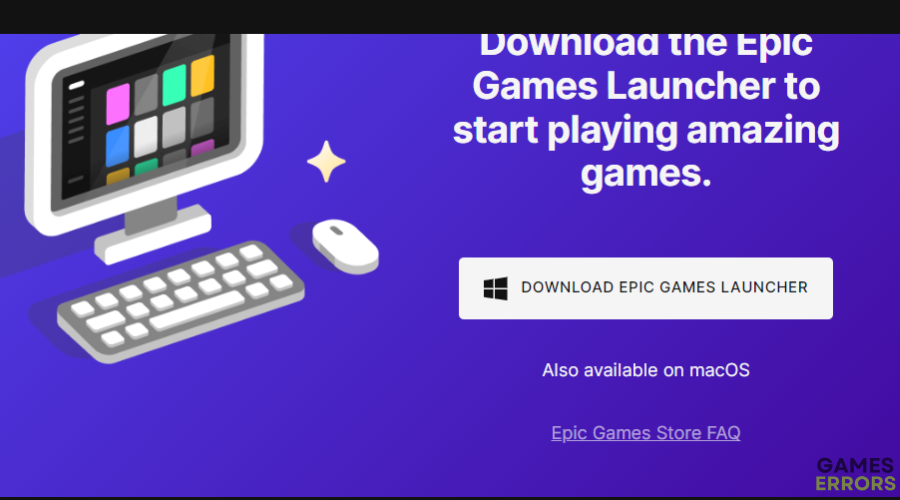 The Download Epic Games Launcher button epic games launcher not working