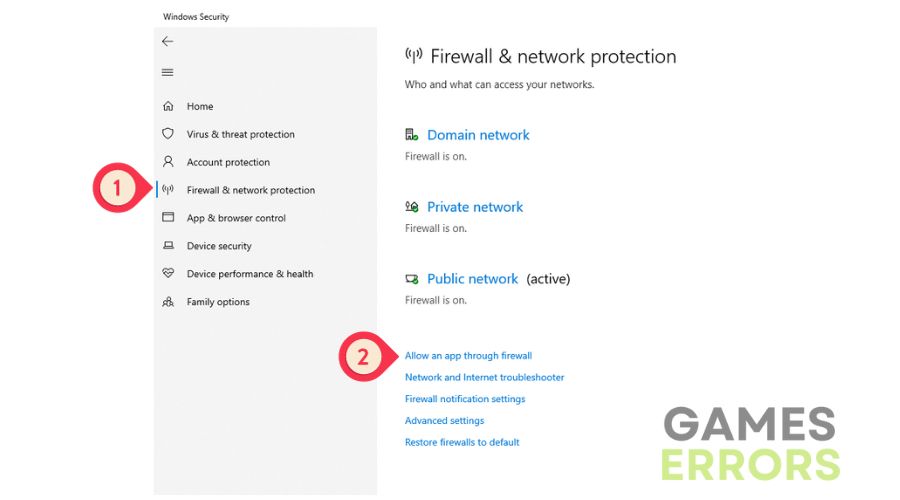 Windows Security Allow an App through Firewall