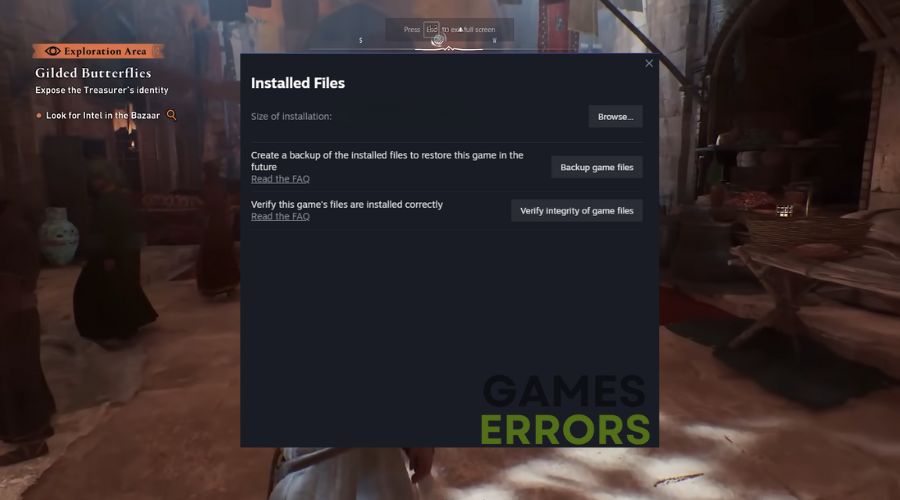 Assassin's Creed Mirage Verify Integrity of Game Files