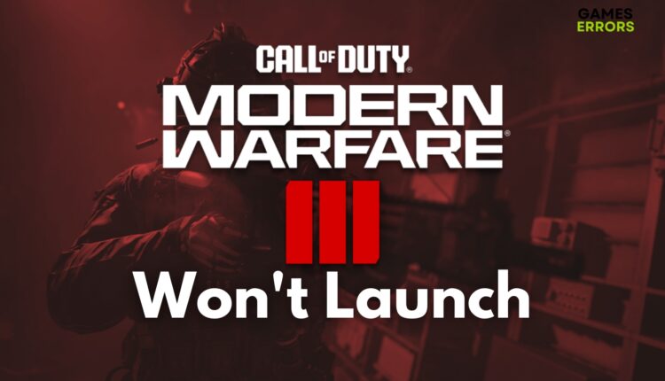 Call of Duty MW3 won't Launch