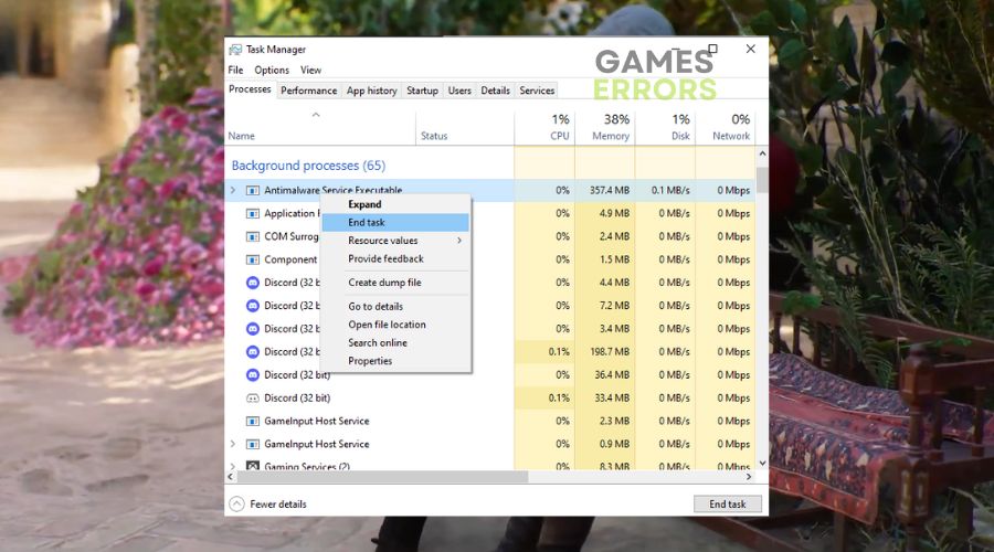 Assassins Creed Mirage Task Manager