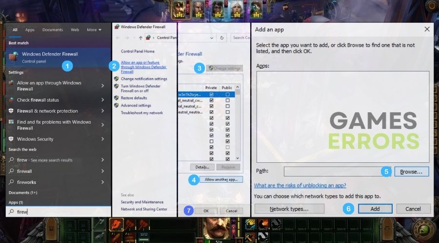Warhammer 40,000 Rogue Trader Allow an app or feature through Firewall