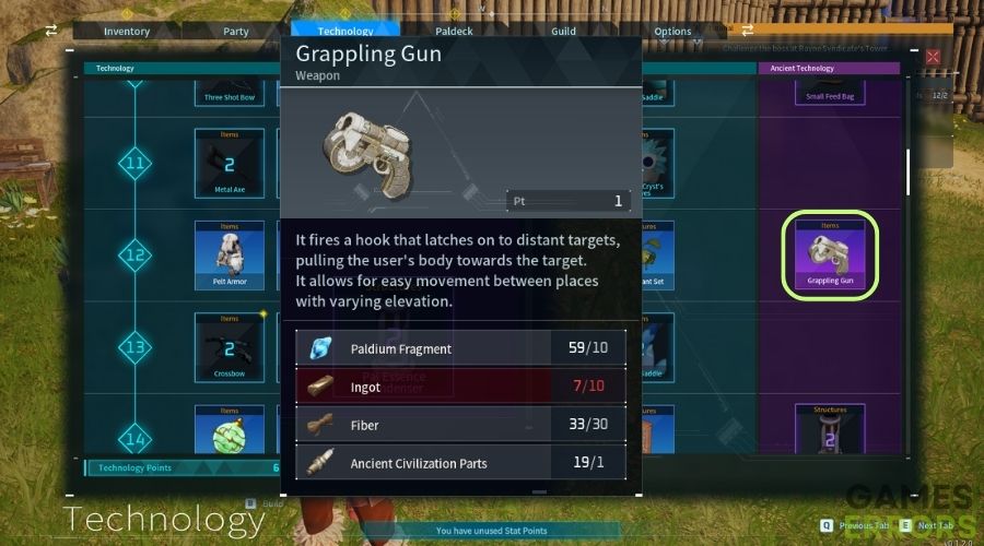 Palworld Grappling Gun